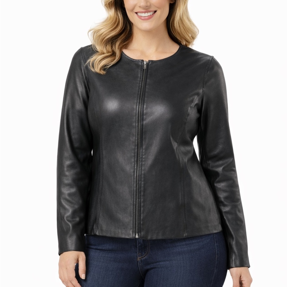 SPANX Black Faux Leather Jacket